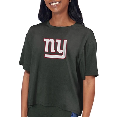 Women's Certo Charcoal New York Giants Cropped T-Shirt