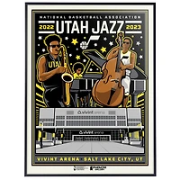Phenom Gallery Utah Jazz 18" x 24" Uniform Band Concept Serigraph Print Deluxe Frame