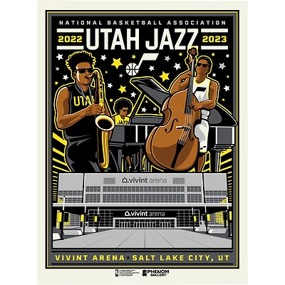 Phenom Gallery Utah Jazz 18" x 24" Uniform Band Concept Serigraph Print