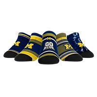 Unisex Rock Em Socks Michigan Wolverines Super Fan Five-Pack Low-Cut Socks Set
