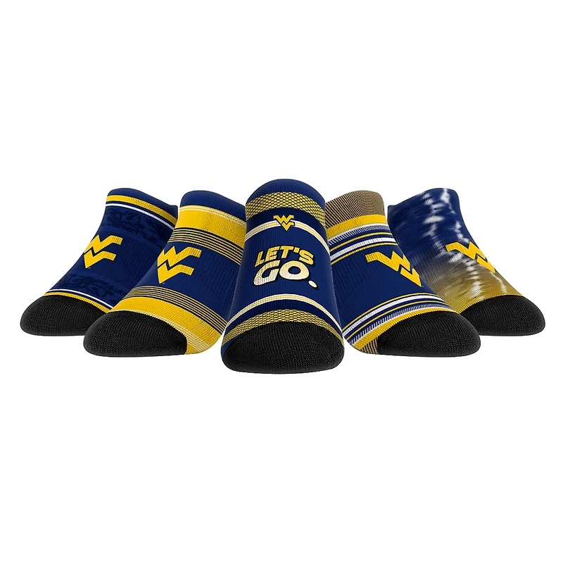Unisex Rock Em Socks West Virginia Mountaineers Super Fan Five-Pack Low-Cut Socks Set