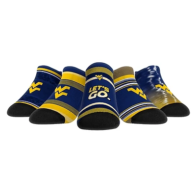 Unisex Rock Em Socks West Virginia Mountaineers Super Fan Five-Pack Low-Cut Socks Set