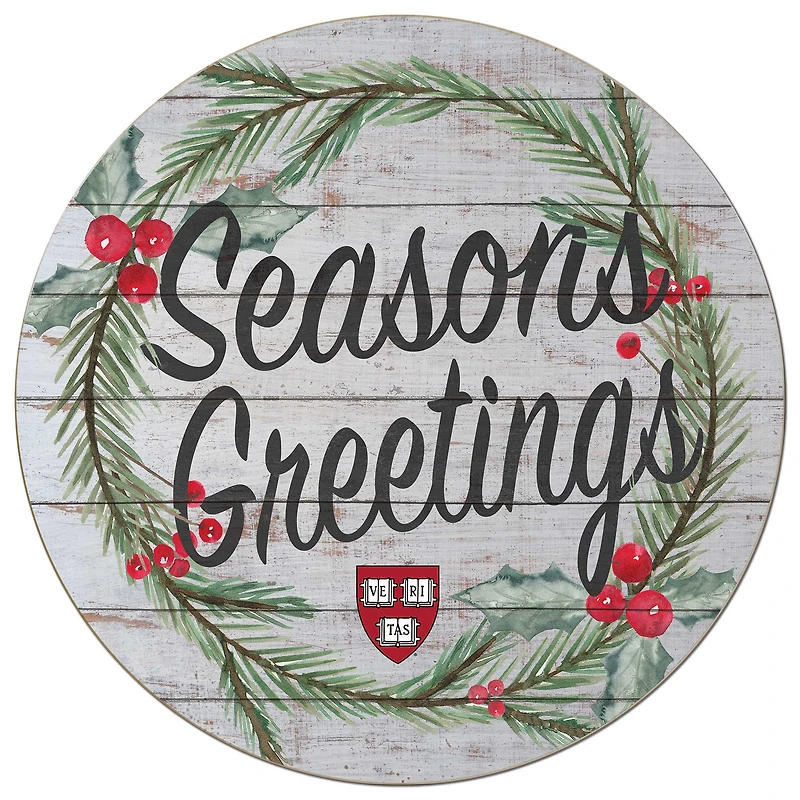 Harvard Crimson 20'' x 20'' Season's Greetings Circle