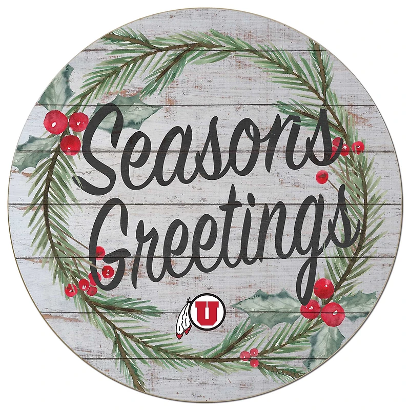 Utah Utes 20'' x 20'' Season's Greetings Circle