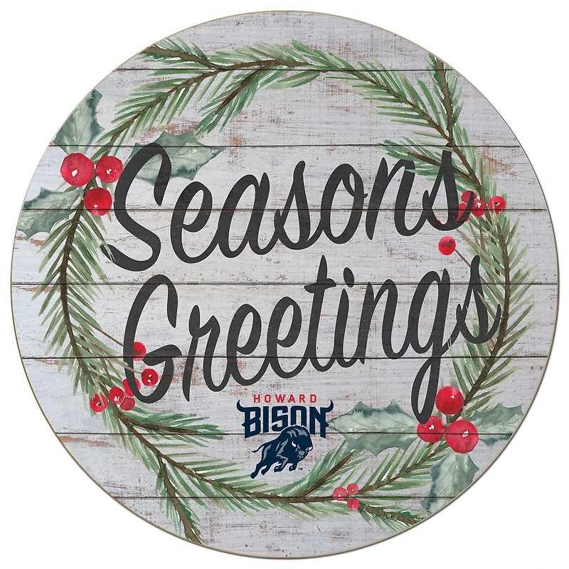 Howard Bison 20'' x 20'' Season's Greetings Circle