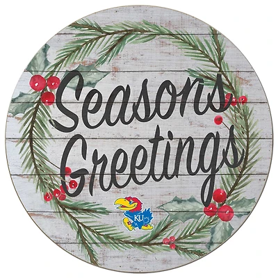 Kansas Jayhawks 20'' x 20'' Season's Greetings Circle