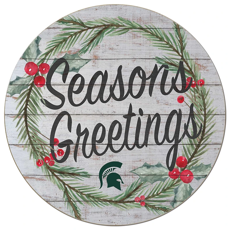 Michigan State Spartans 20'' x 20'' Season's Greetings Circle