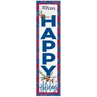 Pennsylvania Quakers 12'' x 48'' Happy Holidays Outdoor Leaner