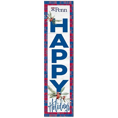 Pennsylvania Quakers 12'' x 48'' Happy Holidays Outdoor Leaner