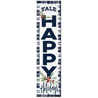 Yale Bulldogs 12'' x 48'' Happy Holidays Outdoor Leaner