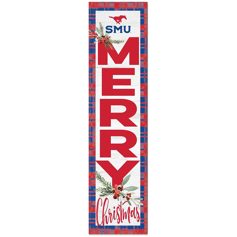 SMU Mustangs 12'' x 48'' Outdoor Christmas Leaner