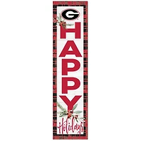 Georgia Bulldogs 12'' x 48'' Happy Holidays Outdoor Leaner