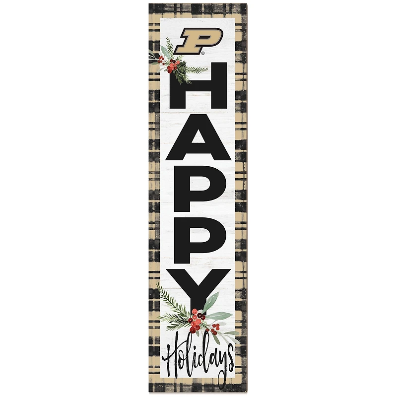 Purdue Boilermakers 12'' x 48'' Happy Holidays Outdoor Leaner