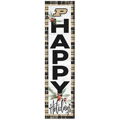 Purdue Boilermakers 12'' x 48'' Happy Holidays Outdoor Leaner