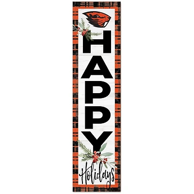 Oregon State Beavers 12'' x 48'' Happy Holidays Outdoor Leaner