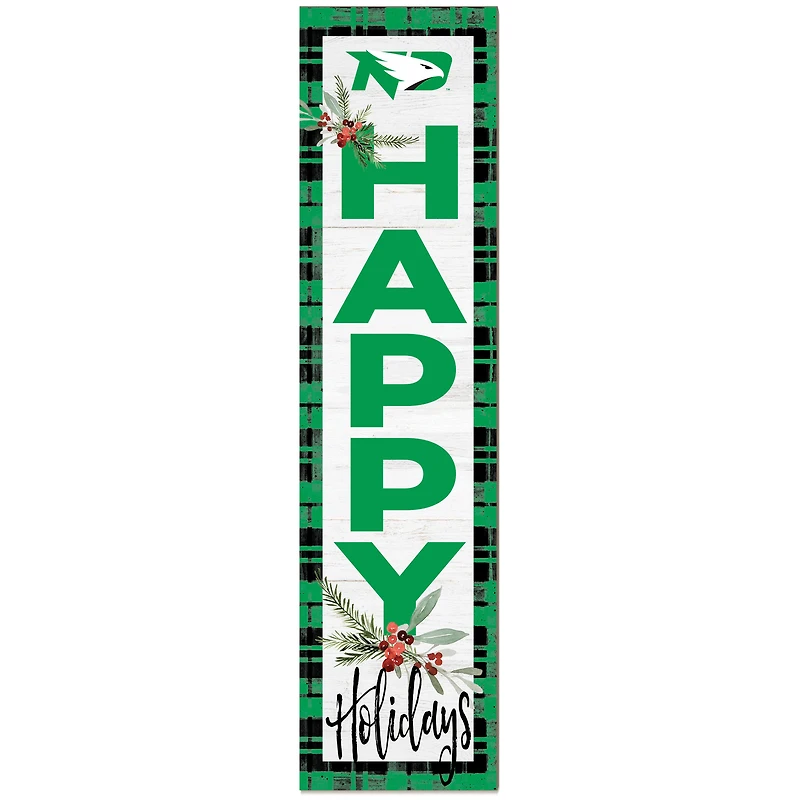 North Dakota 12'' x 48'' Happy Holidays Outdoor Leaner