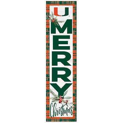 Miami Hurricanes 12'' x 48'' Outdoor Christmas Leaner