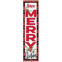 Nebraska Huskers 12'' x 48'' Outdoor Christmas Leaner