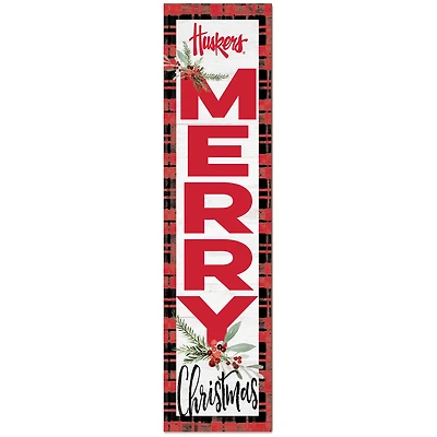 Nebraska Huskers 12'' x 48'' Outdoor Christmas Leaner