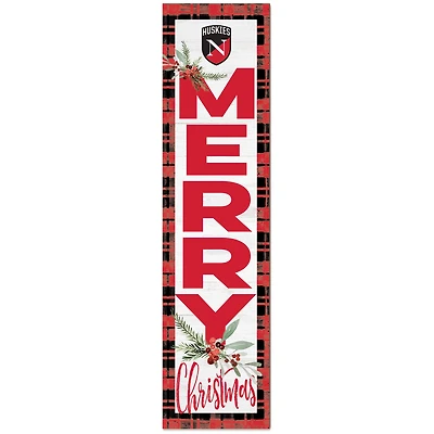Northeastern Huskies 12'' x 48'' Outdoor Christmas Leaner