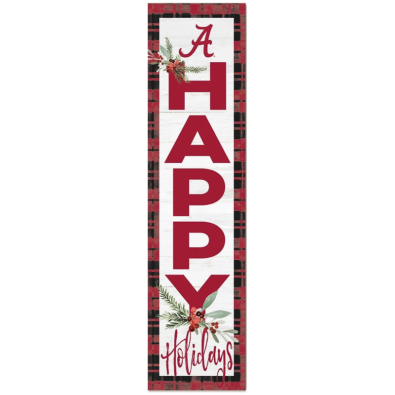 Alabama Crimson Tide 12'' x 48'' Happy Holidays Outdoor Leaner