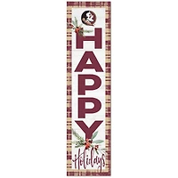 Florida State Seminoles 12'' x 48'' Happy Holidays Outdoor Leaner