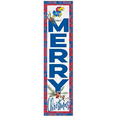 Kansas Jayhawks 12'' x 48'' Outdoor Christmas Leaner