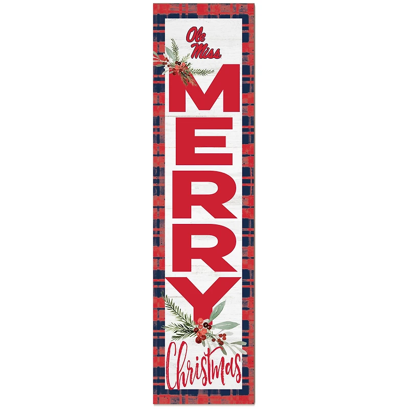 Ole Miss Rebels 12'' x 48'' Outdoor Christmas Leaner