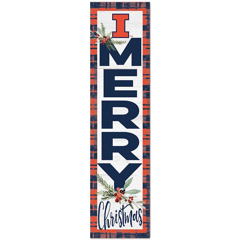 Illinois Fighting Illini 12'' x 48'' Outdoor Christmas Leaner