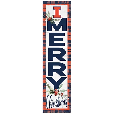 Illinois Fighting Illini 12'' x 48'' Outdoor Christmas Leaner