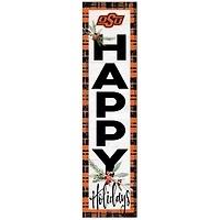 Oklahoma State Cowboys 12'' x 48'' Happy Holidays Outdoor Leaner