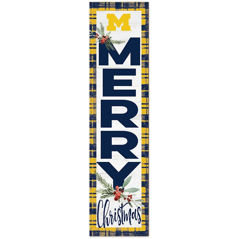 Michigan Wolverines 12'' x 48'' Outdoor Christmas Leaner