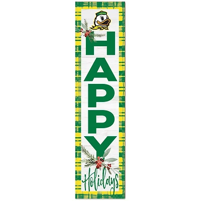 Oregon Ducks 12'' x 48'' Happy Holidays Outdoor Leaner