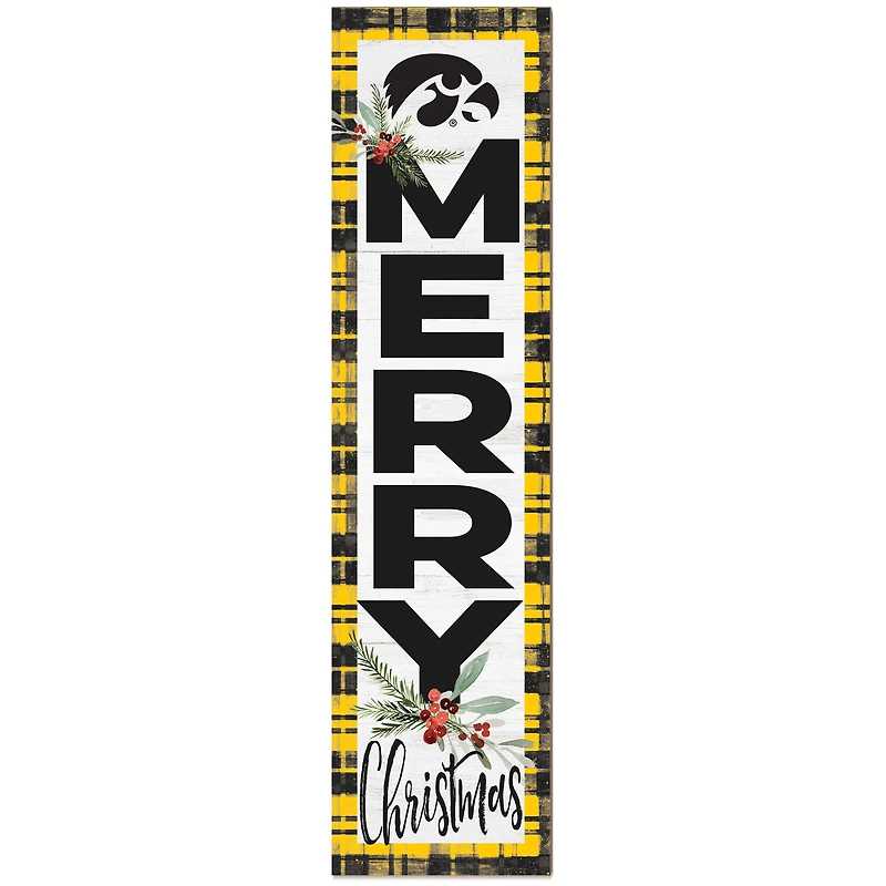 Iowa Hawkeyes 12'' x 48'' Outdoor Christmas Leaner