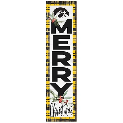 Iowa Hawkeyes 12'' x 48'' Outdoor Christmas Leaner