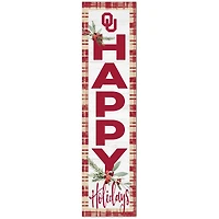 Oklahoma Sooners 12'' x 48'' Happy Holidays Outdoor Leaner