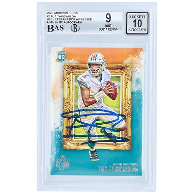 Tua Tagovailoa Miami Dolphins Autographed 2020 Panini Gridiron Kings #GK-2 Beckett Fanatics Witnessed Authenticated 9/10 Rookie Card