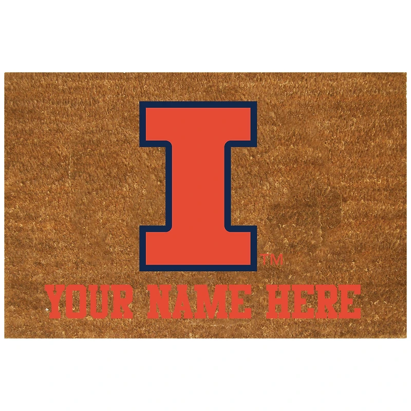 Illinois Fighting Illini 19.5'' x 29.5'' Personalized Door Mat
