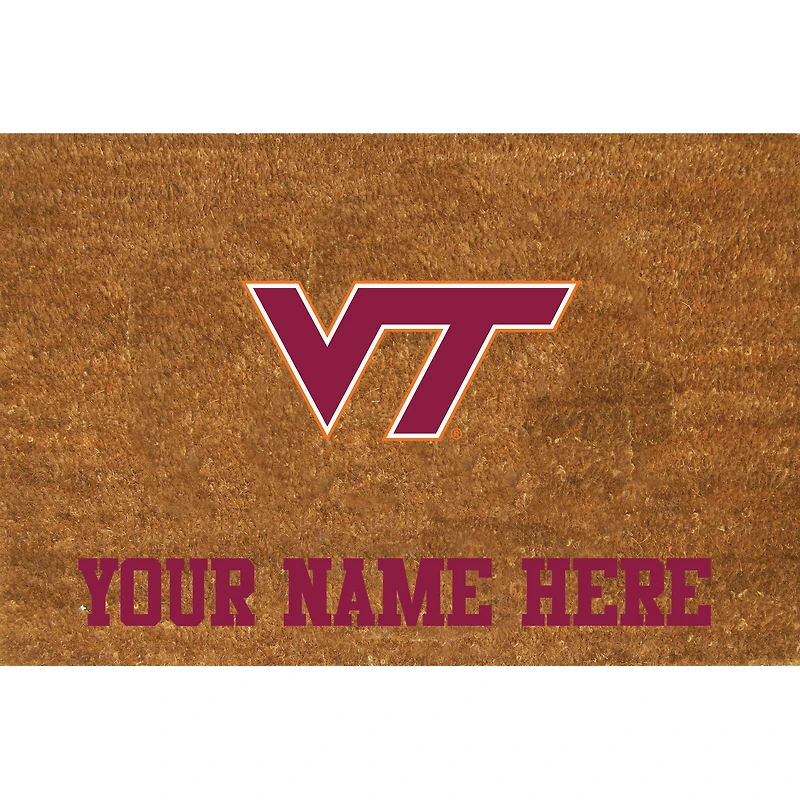 Virginia Tech Hokies 23'' x 35'' Personalized Door Mat