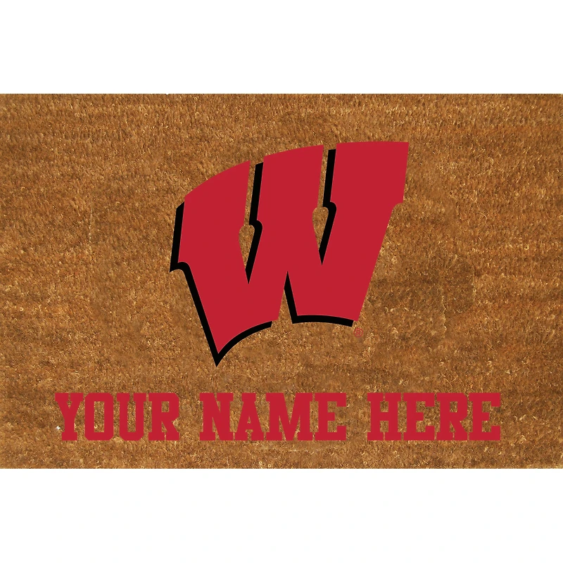 Wisconsin Badgers 23'' x 35'' Personalized Door Mat