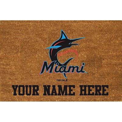 Miami Marlins 23'' x 35'' Personalized Door Mat
