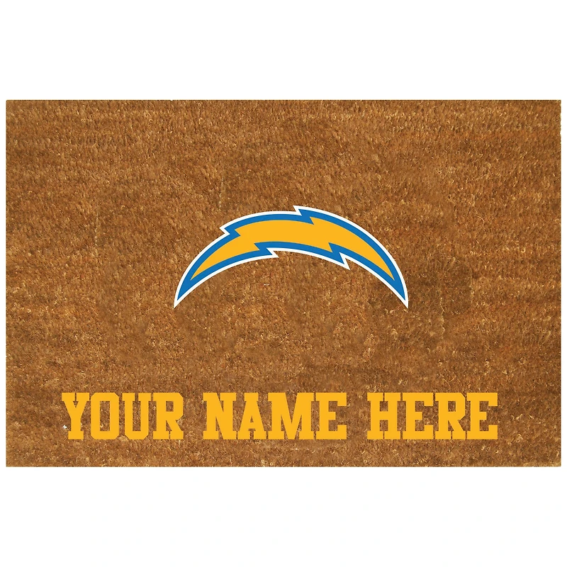 Los Angeles Chargers 23'' x 35'' Personalized Door Mat