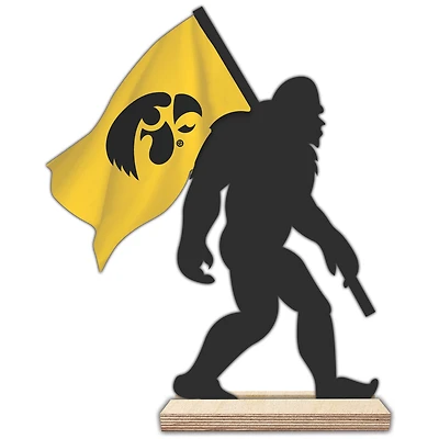 Iowa Hawkeyes 18'' Team Logo Bigfoot Silhouette Desktop Art