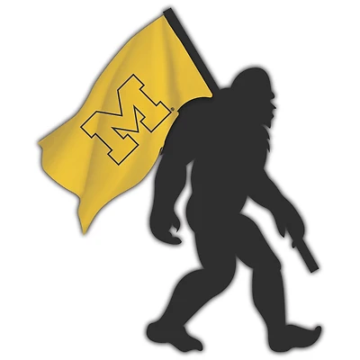 Michigan Wolverines 18'' Team Logo Bigfoot Silhouette Desktop Art