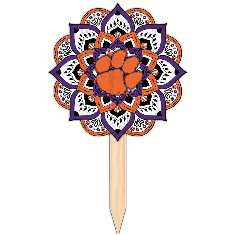 Clemson Tigers 18'' x 12'' Mandala Yard Stake