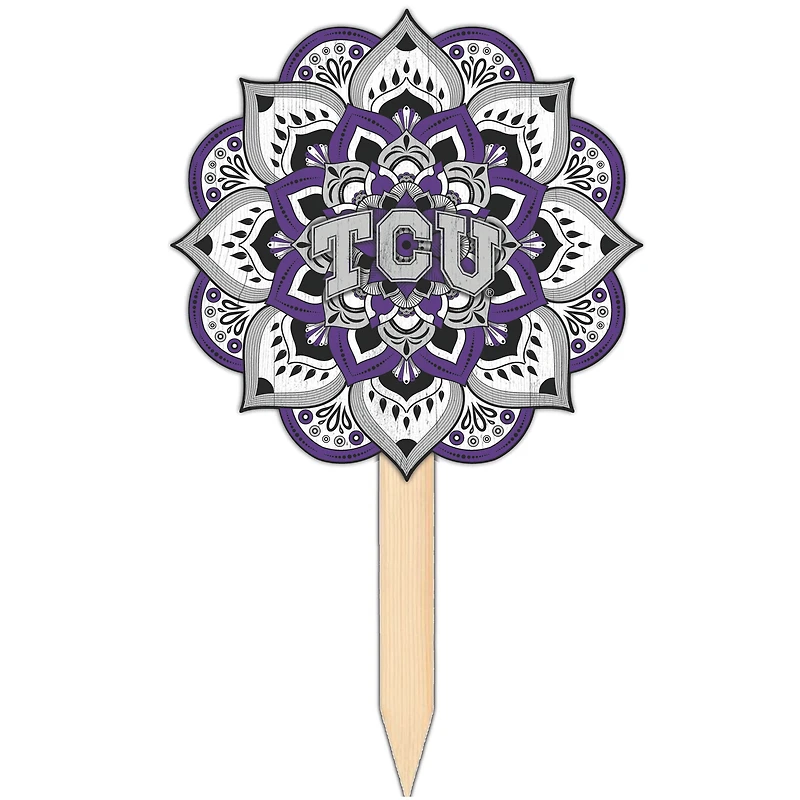 TCU Horned Frogs 18'' x 12'' Mandala Yard Stake
