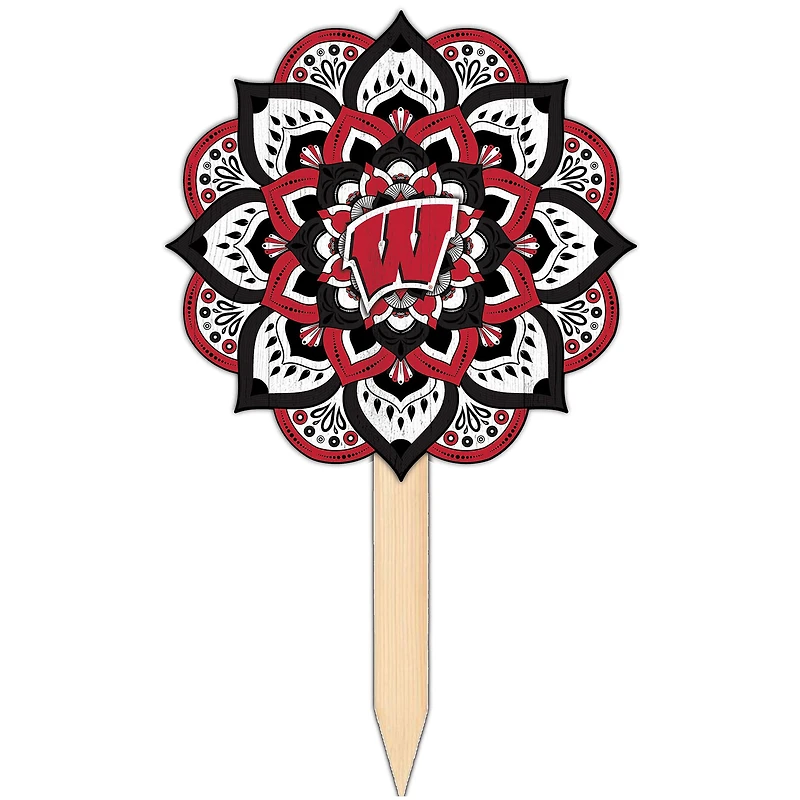 Wisconsin Badgers 18'' x 12'' Mandala Yard Stake