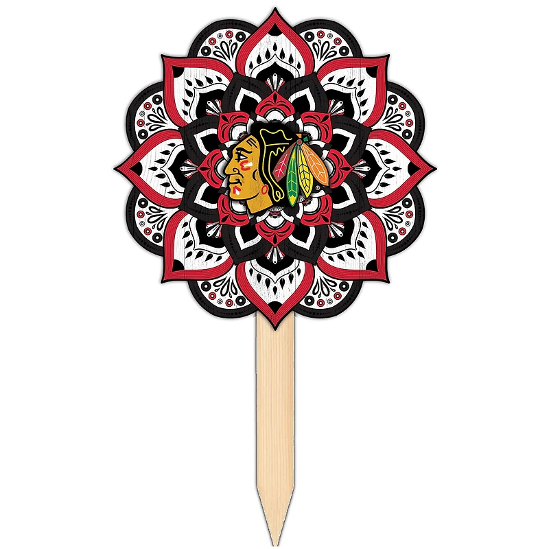 Chicago Blackhawks 18'' x 12'' Mandala Yard Stake