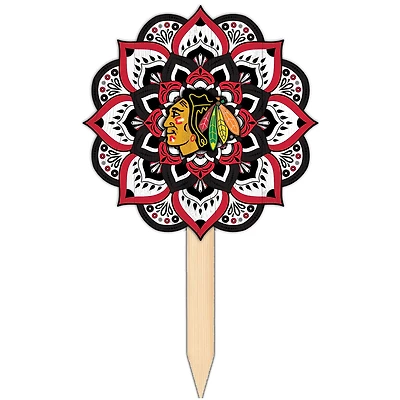 Chicago Blackhawks 18'' x 12'' Mandala Yard Stake