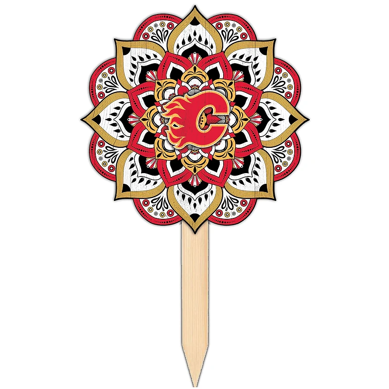 Calgary Flames 18'' x 12'' Mandala Yard Stake